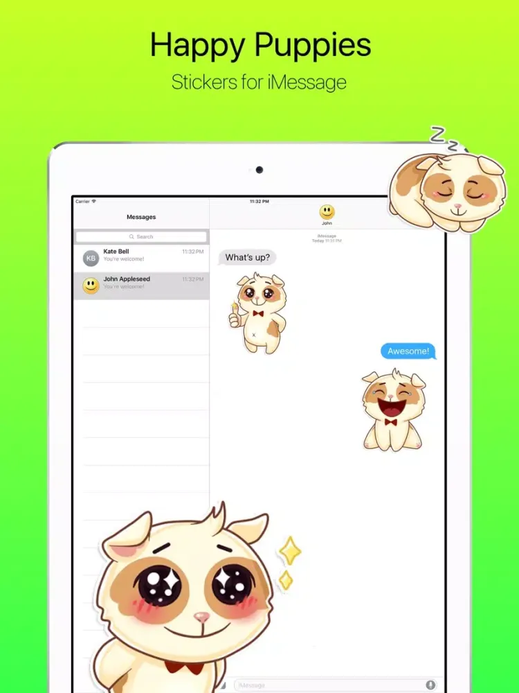 Cute and Happy Puppies Stickers iPad 应用截图
