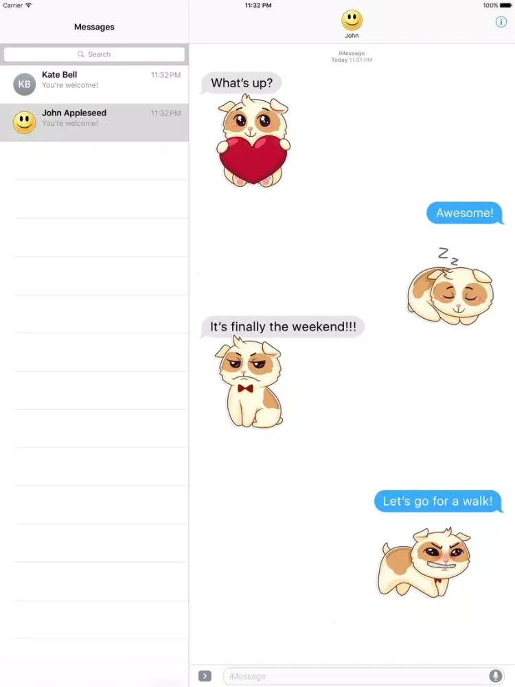 Cute and Happy Puppies Stickers iPad 应用截图