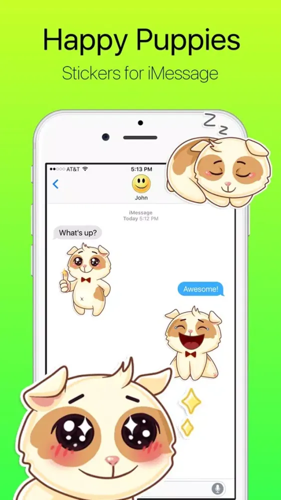 Cute and Happy Puppies Stickers应用截图