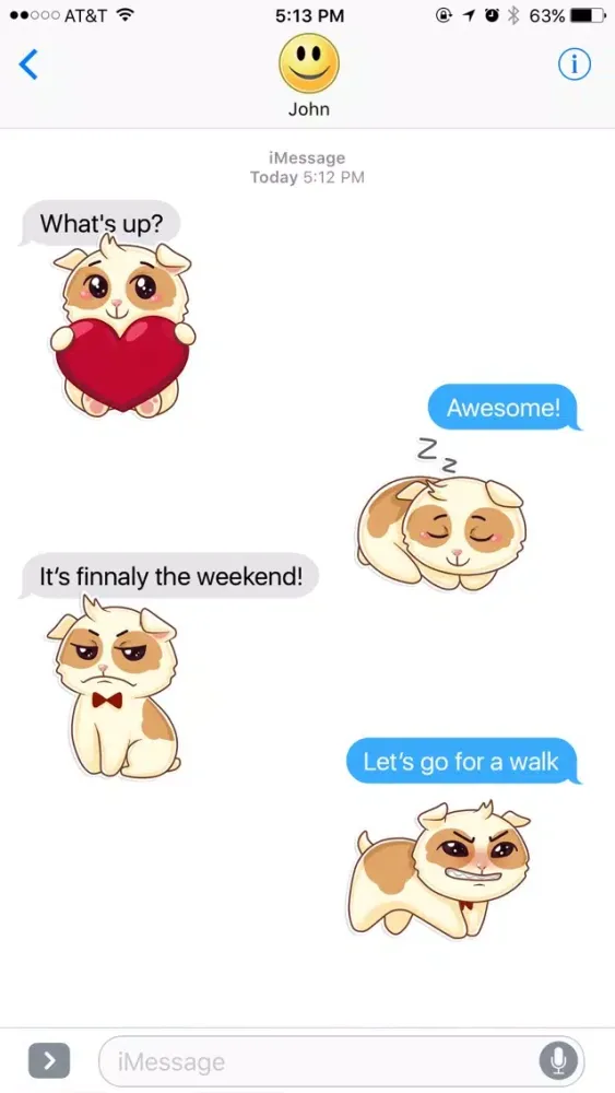 Cute and Happy Puppies Stickers应用截图