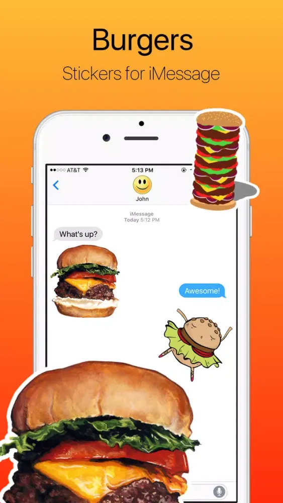 Burgers and Fast Food Stickers应用截图