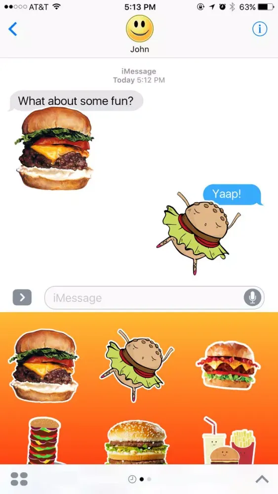Burgers and Fast Food Stickers应用截图