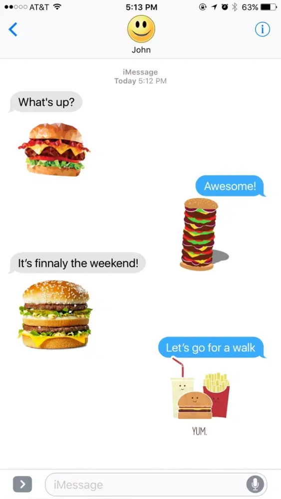 Burgers and Fast Food Stickers应用截图