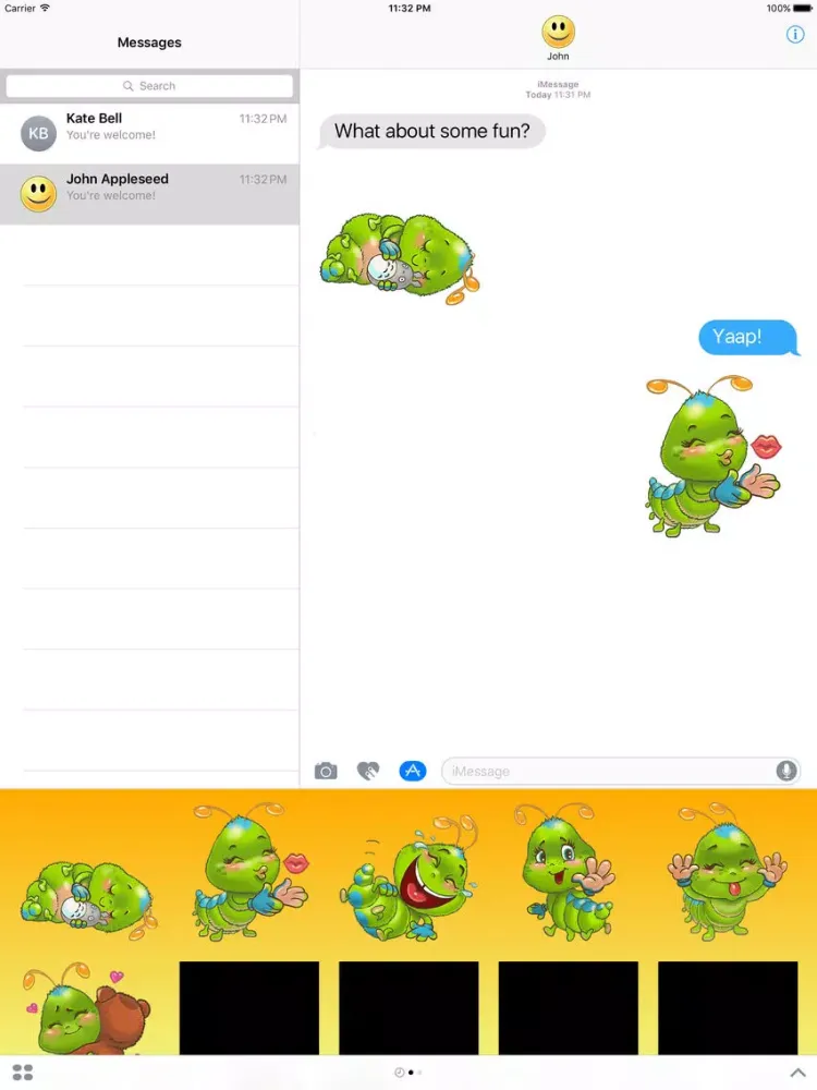 Little and Cute Caterpillar Stickers iPad 應用截圖