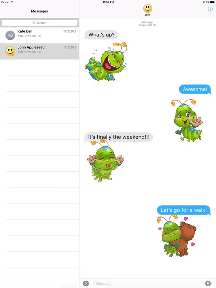 Little and Cute Caterpillar Stickers iPad 應用截圖
