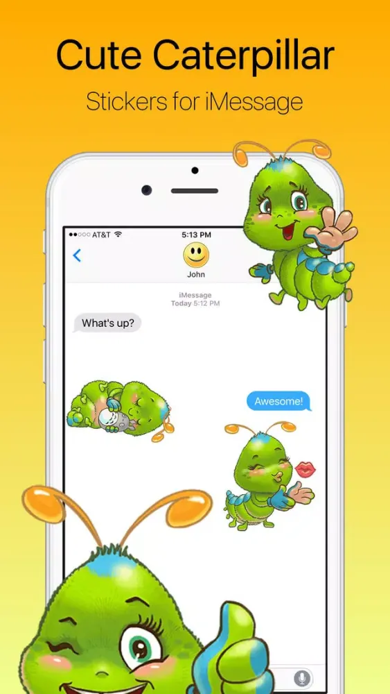 Little and Cute Caterpillar Stickers應用截圖