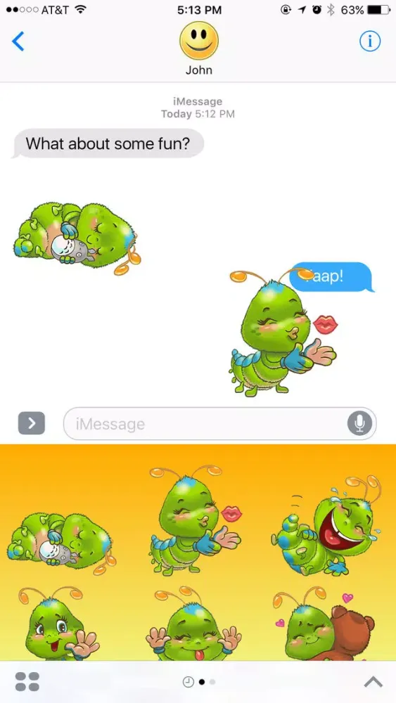 Little and Cute Caterpillar Stickers應用截圖