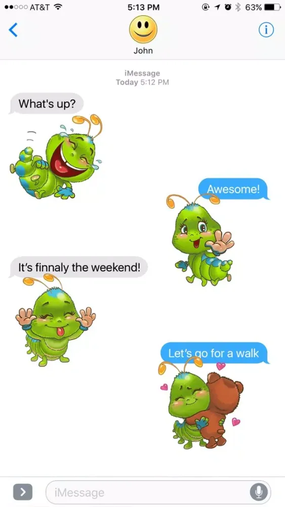 Little and Cute Caterpillar Stickers應用截圖