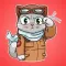 Cat the Pilot Stickers