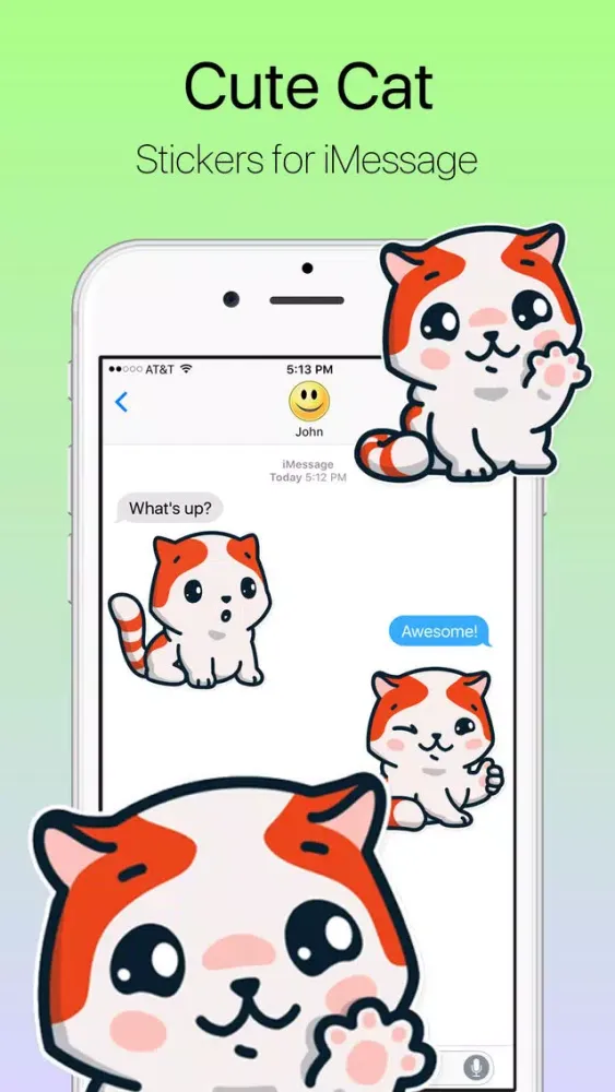 Orange Cute Cat Stickers Screenshots