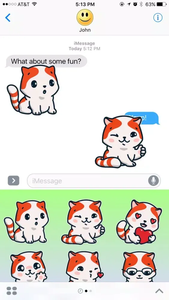 Orange Cute Cat Stickers Screenshots