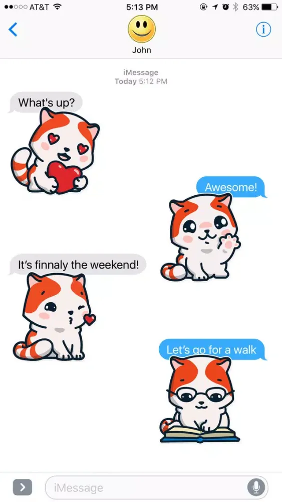 Orange Cute Cat Stickers Screenshots