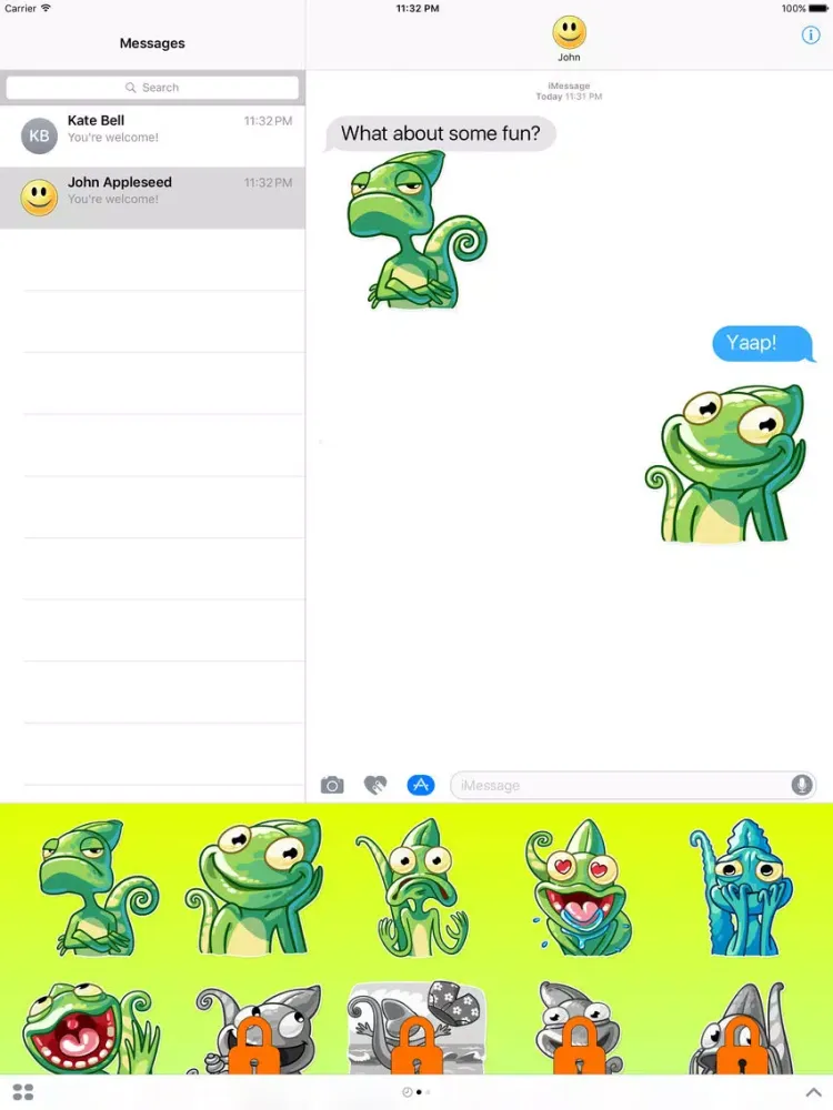 Capturas de pantalla de Funny Chameleon from Jungle Stickers iPad 