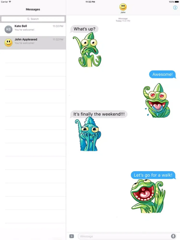 Capturas de pantalla de Funny Chameleon from Jungle Stickers iPad 