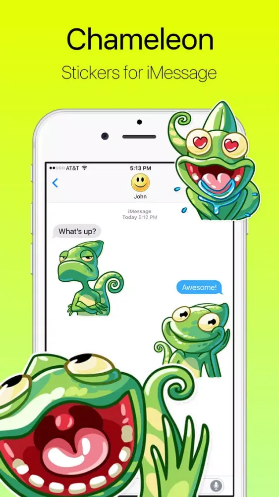 Capturas de pantalla de Funny Chameleon from Jungle Stickers