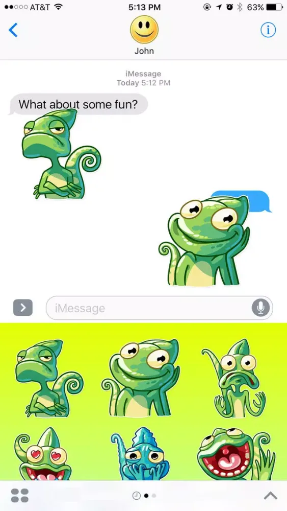 Capturas de pantalla de Funny Chameleon from Jungle Stickers