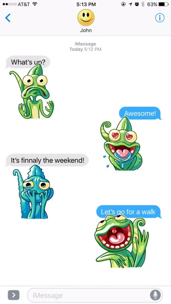 Capturas de pantalla de Funny Chameleon from Jungle Stickers