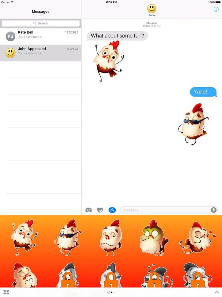 Tangkapan skrin Happy Rooster Stickers iPad 