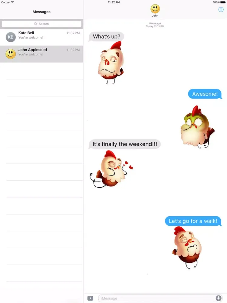 Tangkapan skrin Happy Rooster Stickers iPad 
