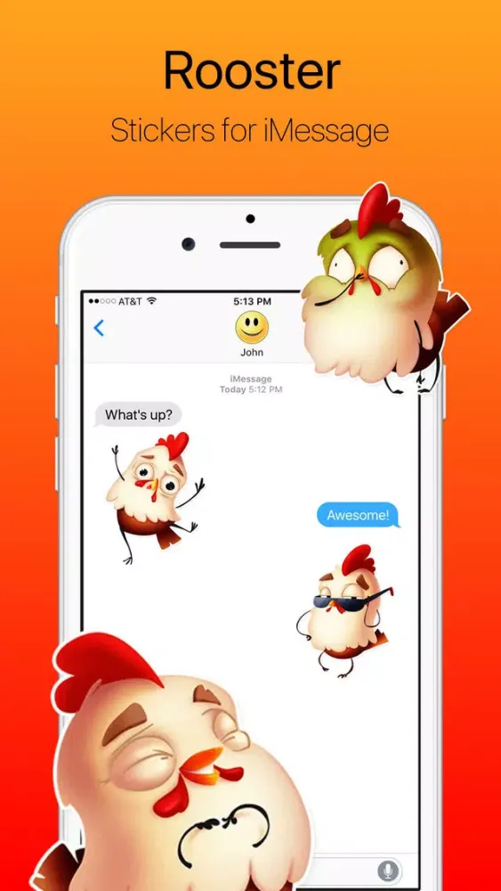 Tangkapan skrin Happy Rooster Stickers