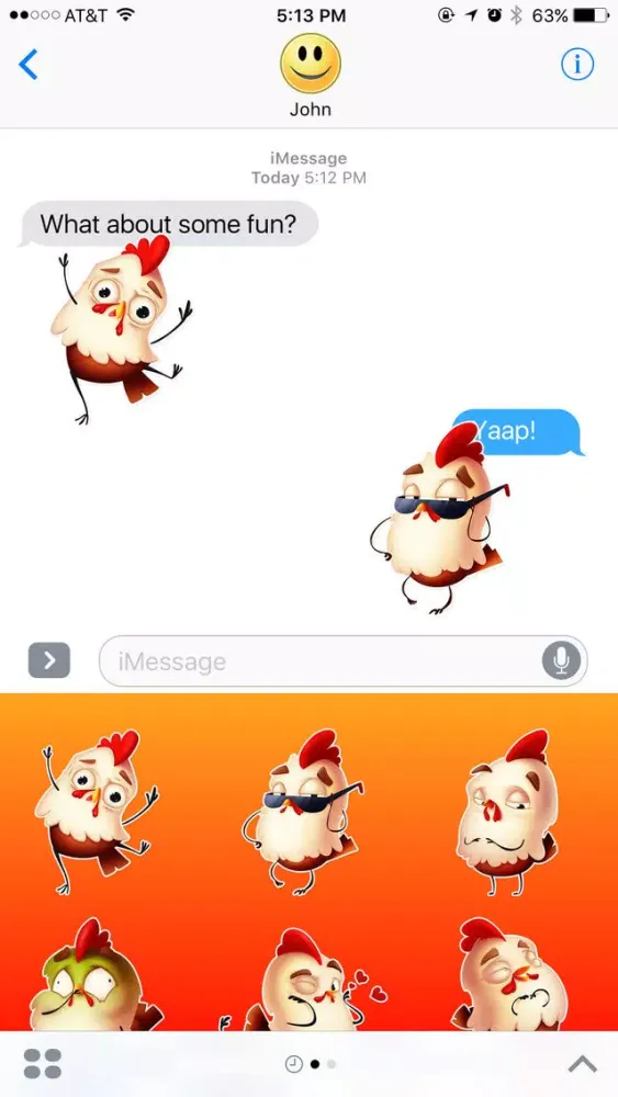 Tangkapan skrin Happy Rooster Stickers