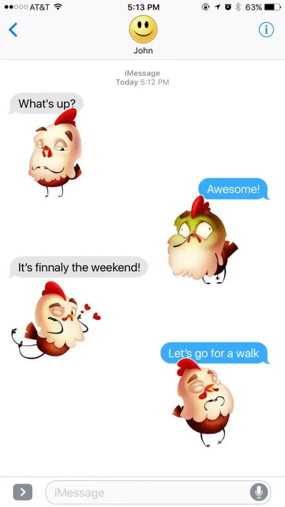 Tangkapan skrin Happy Rooster Stickers