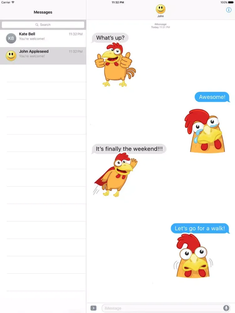 Yellow Rooster Stickers iPad  Screenshots