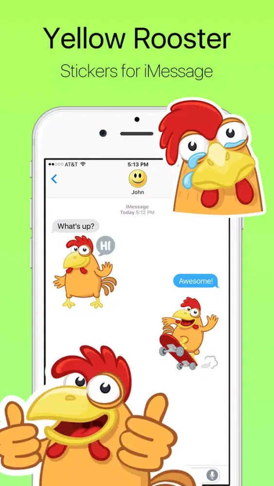 Yellow Rooster Stickers Screenshots