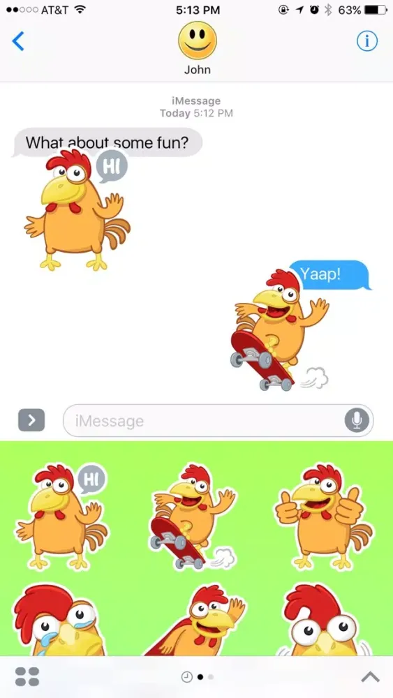Yellow Rooster Stickers Screenshots