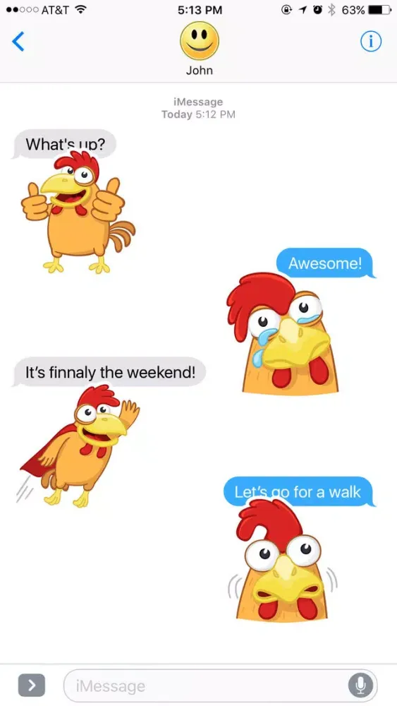 Yellow Rooster Stickers Screenshots