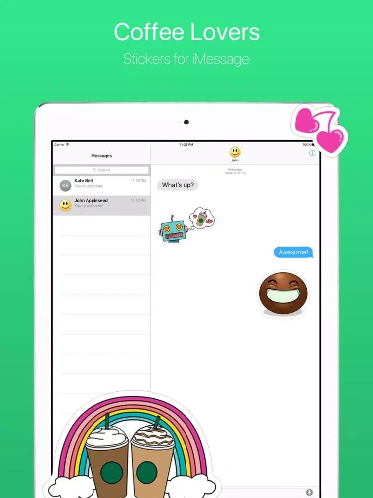 For Coffee Lovers Stickers iPad  Screenshots