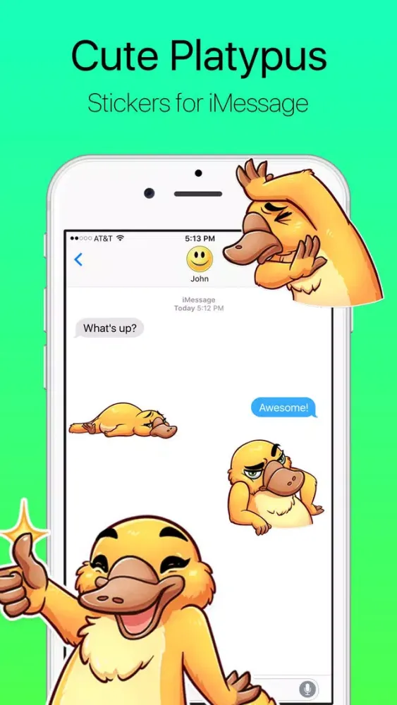 Cute Platypus Stickers 스크린샷