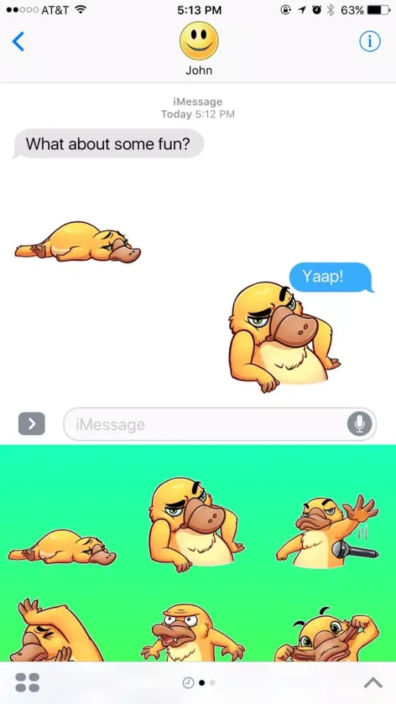 Cute Platypus Stickers 스크린샷