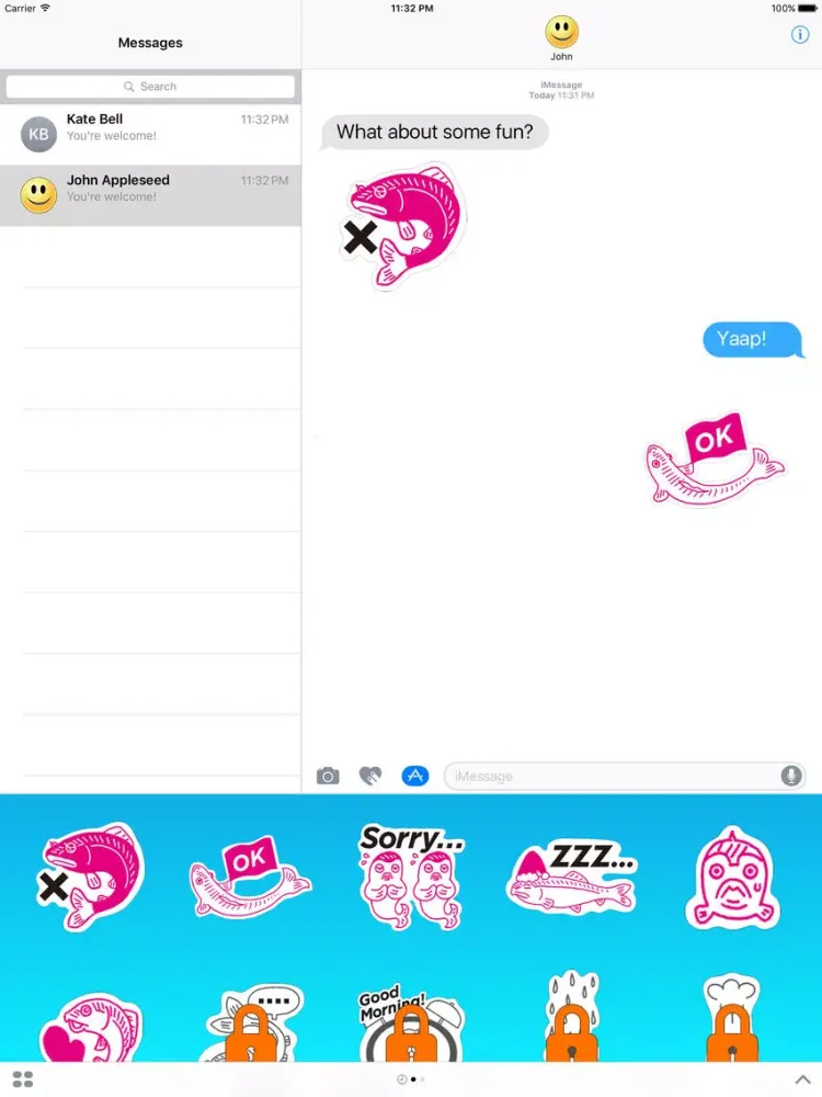 Ảnh chụp màn hình của Fish Escape from Divers Stickers iPad 