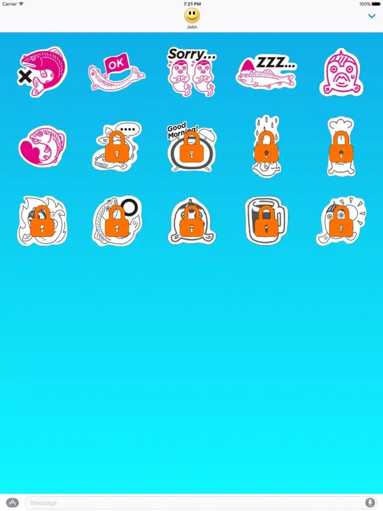 Ảnh chụp màn hình của Fish Escape from Divers Stickers iPad 