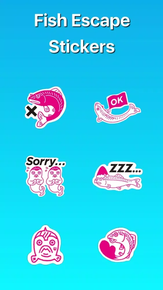 Ảnh chụp màn hình của Fish Escape from Divers Stickers