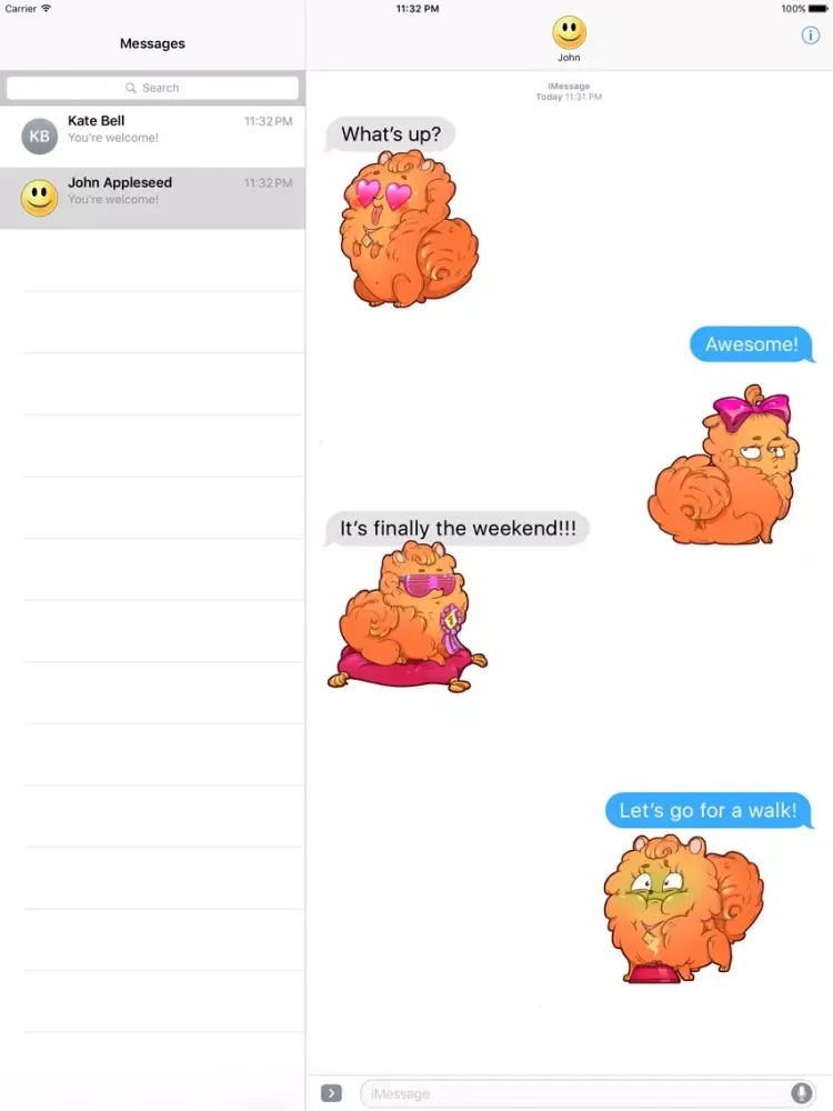 Capturas de tela do Cool Spitz Dog Stickers iPad 