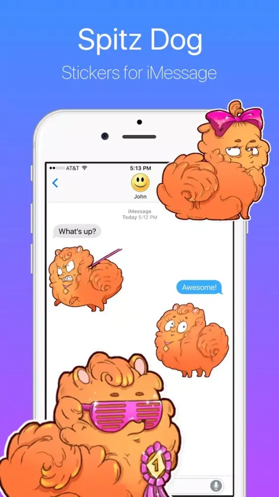 Capturas de tela do Cool Spitz Dog Stickers