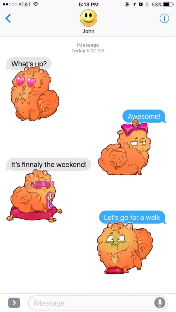 Capturas de tela do Cool Spitz Dog Stickers