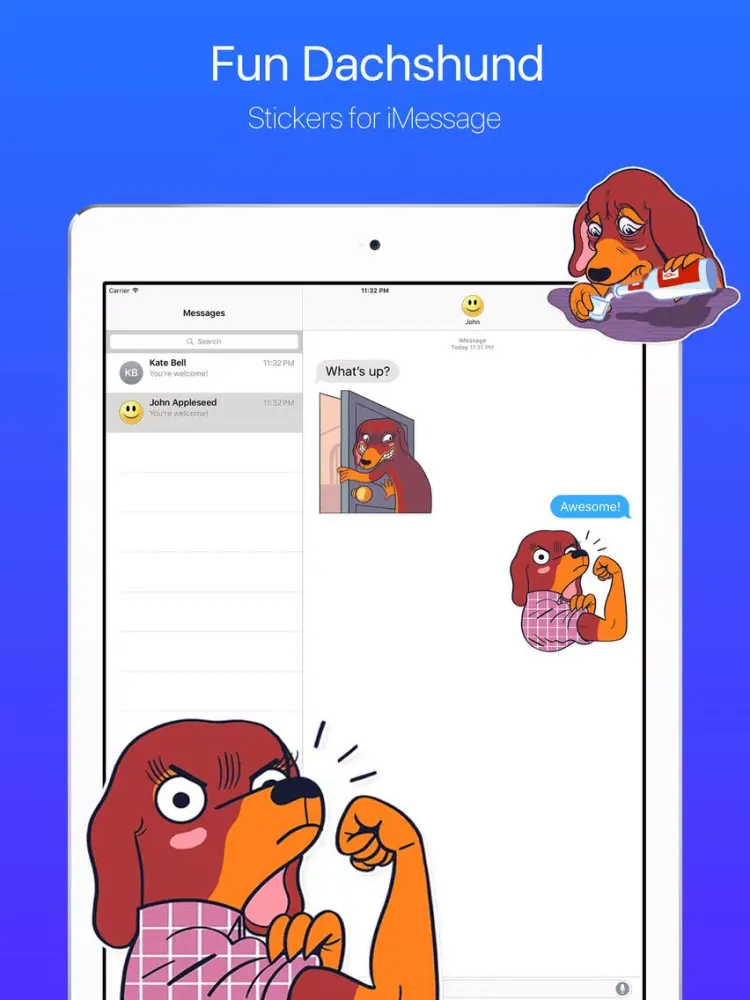 Screenshot di Funny Dachshund Stickers iPad 
