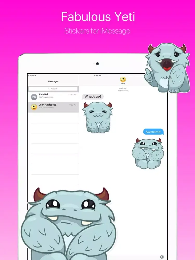 Fabulous Yeti Stickers iPad 應用截圖