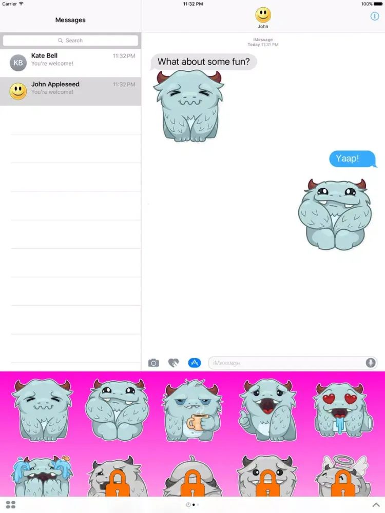Fabulous Yeti Stickers iPad 應用截圖