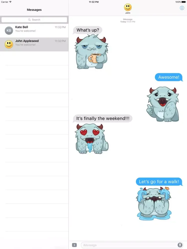 Fabulous Yeti Stickers iPad 應用截圖