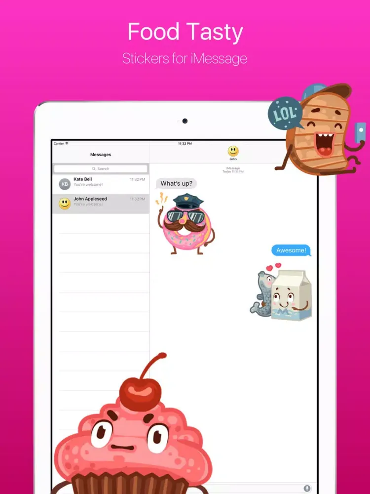 Captures d'écran de Food Tasty And Funny Stickers iPad 