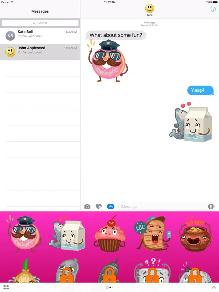 Captures d'écran de Food Tasty And Funny Stickers iPad 