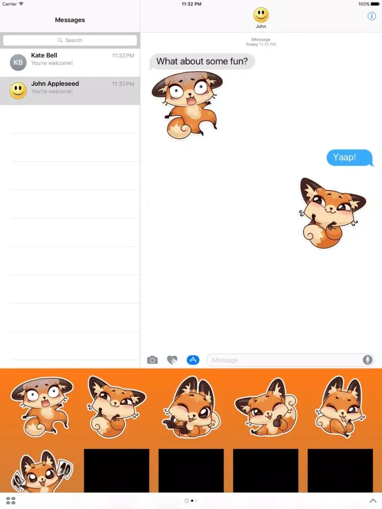 Ảnh chụp màn hình của Sly Fox Stickers iPad 