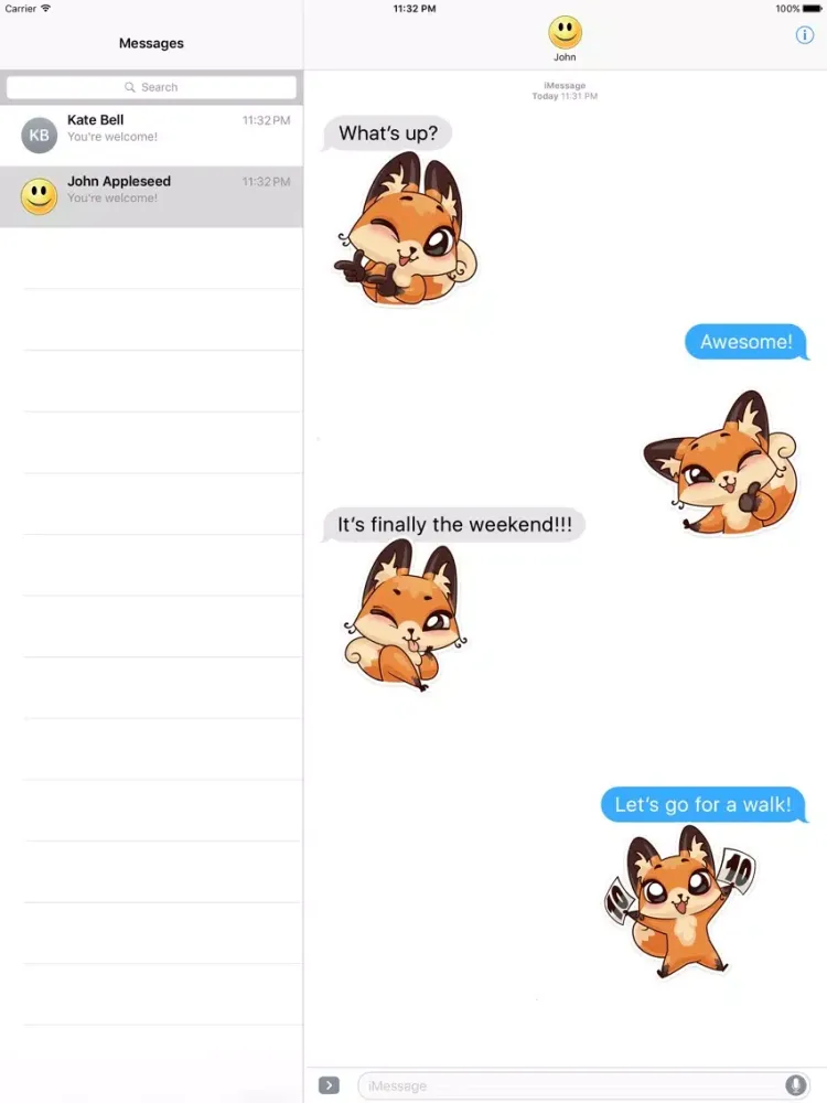 Ảnh chụp màn hình của Sly Fox Stickers iPad 