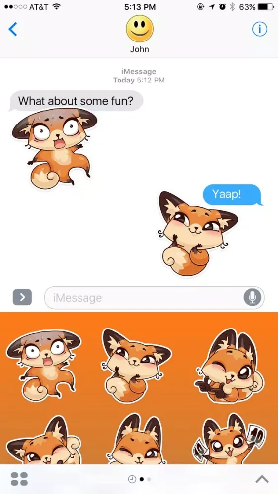 Ảnh chụp màn hình của Sly Fox Stickers
