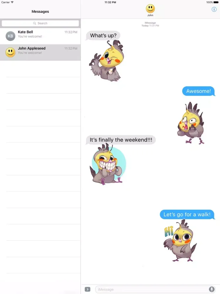 Colored Funny Bird Stickers iPad  سکرین شاٹس
