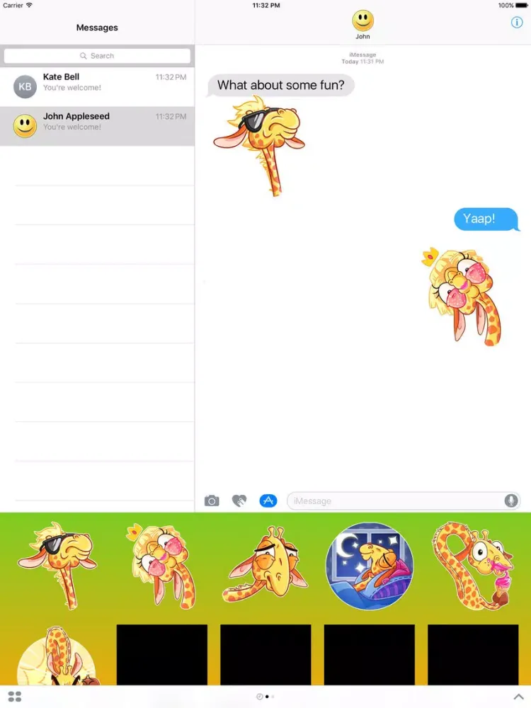 صور Funny Little Giraffe Stickers iPad 